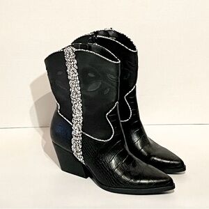 New Dolce Vita Lori Croc Short Cowboy Boots/Booties Western Boot